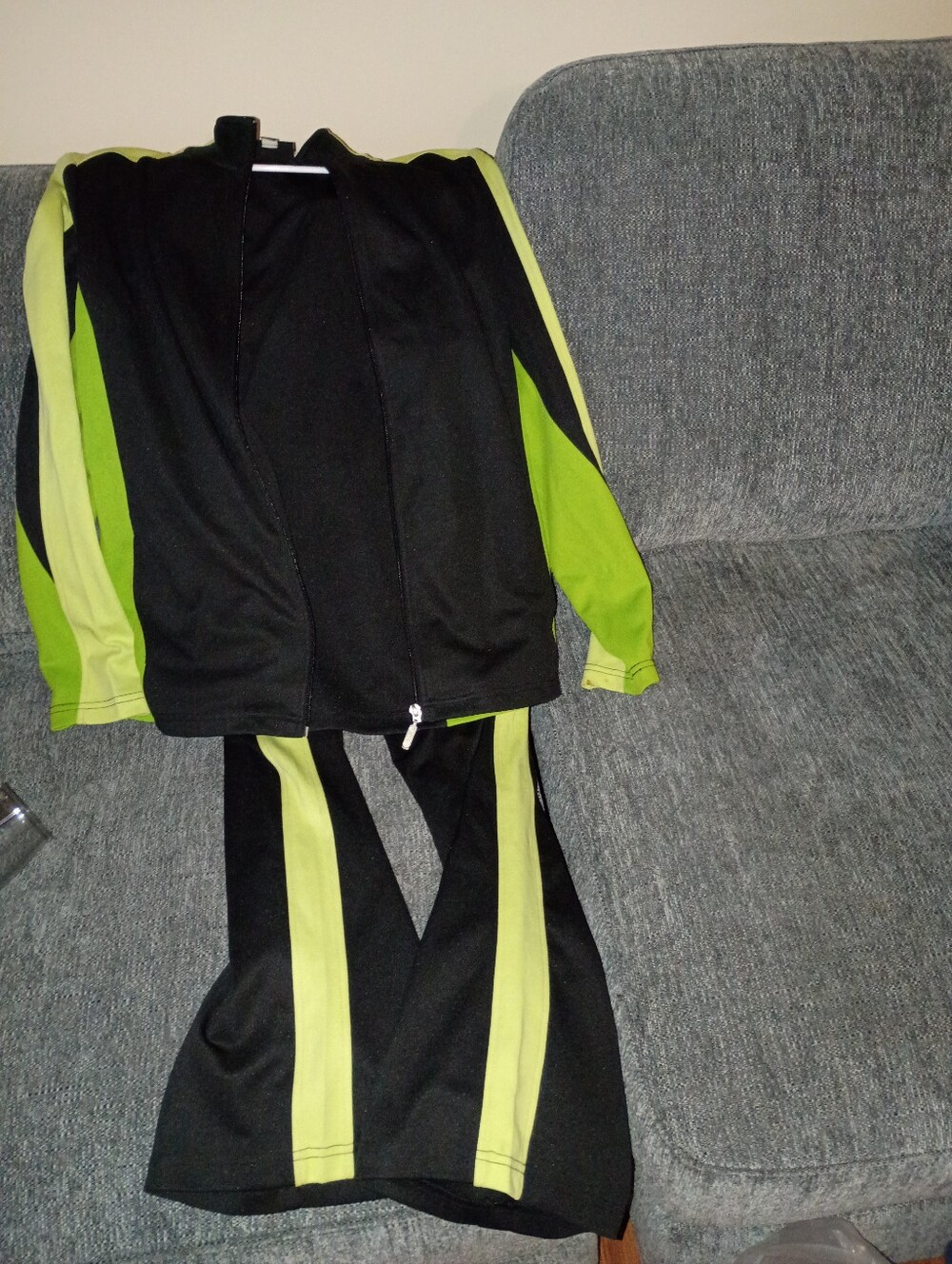 Black and Lime Two-Piece Track Set
